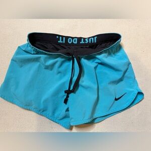 Nike Black Dri-FIT Shorts with Teal Waistband